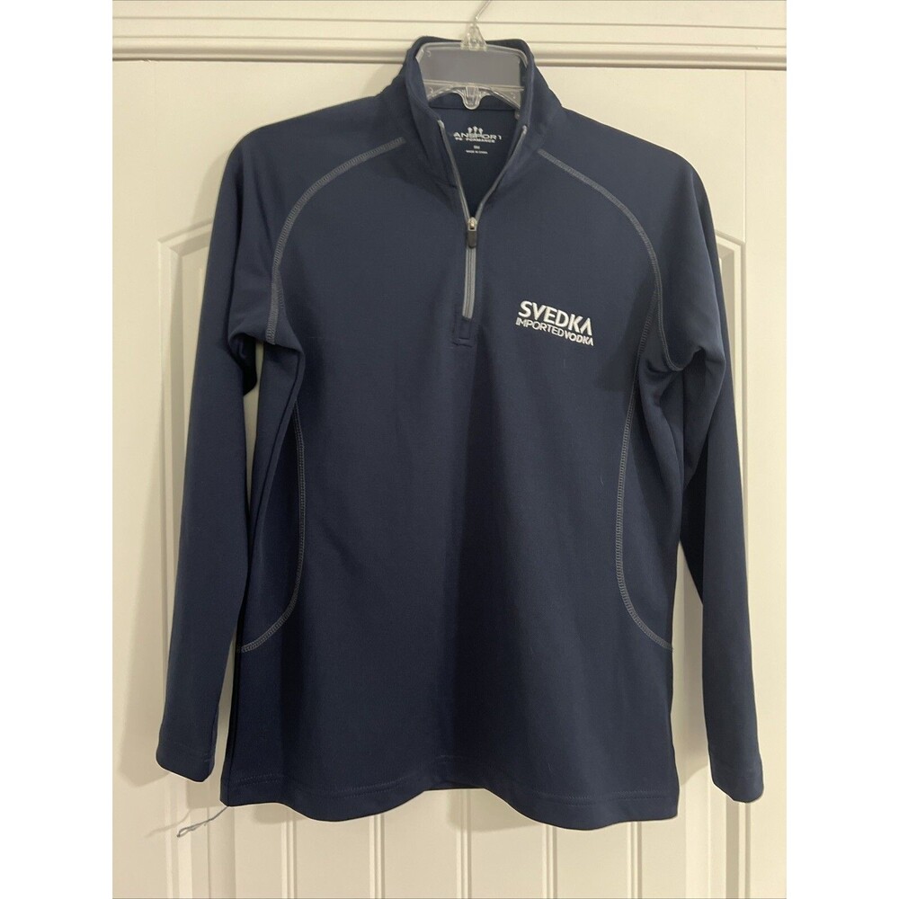 Svedka Vodka 1/4 Zip Navy Blue Pullover Women's SMALL